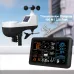 7.5" VA Tuya WiFi 5-in-1 Wireless Weather Station Auto Alarm Clock Temp-Humidity UV Sunlight Wind Rainfall Meter Solar Panel Forecast Sensor