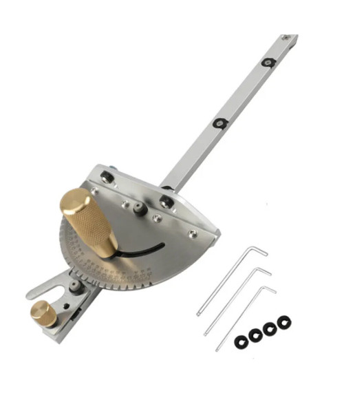 Wnew Ugraded Table Saw Miter Gauge with 27 Angle Stops / 450mm Fence / Flip Stop for Repeatable Angled Cuts for Woodworking Table Saw