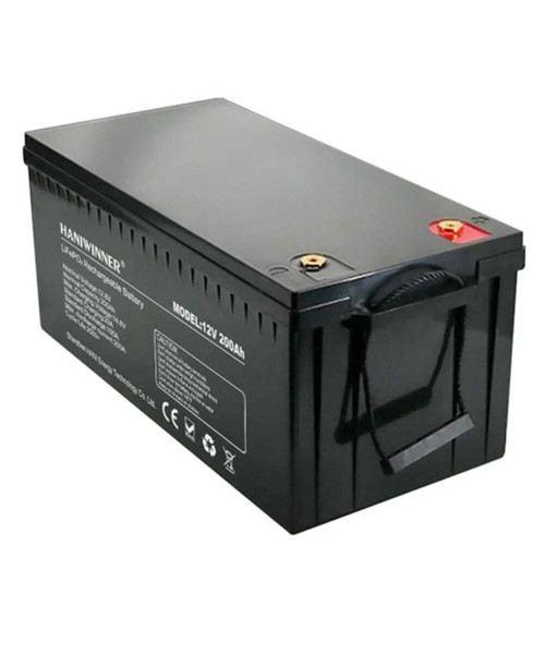 HANIWINNER 12.8V 200Ah LiFePO4 Lithium Battery Pack Backup Power, 2560Wh Energy, 2000+ Cycles, Built-in BMS, Support in Series/Parallel, IP55 Waterproof, Perfect for Replacing Most of Backup Power, RV, Boats, Solar, Off-Grid HD009-12