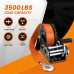 Heavy Duty 3500 lbs Boat Trailer Winch with 33 ft Strap Manual Winch with Grip Handle Dual Directional Ratchet - Ideal for Boats Jet Skis Trailers Marine