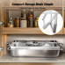 Warmounts 8QT 2 Pack Grid Pans Rectangle Chafing Dish Food-Grade Stainless Steel Catering Buffet Food Meal Plates For Hotel Party Picnic