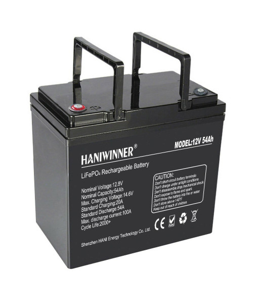 HANIWINNER 12.8V 54Ah LiFePO4 Lithium Battery Pack 691.2Wh Energy Backup Power With BMS Waterproof for Replacing Most of Backup Power RV Boats Solar Off-Grid Support in Series/Parallel HD009-07