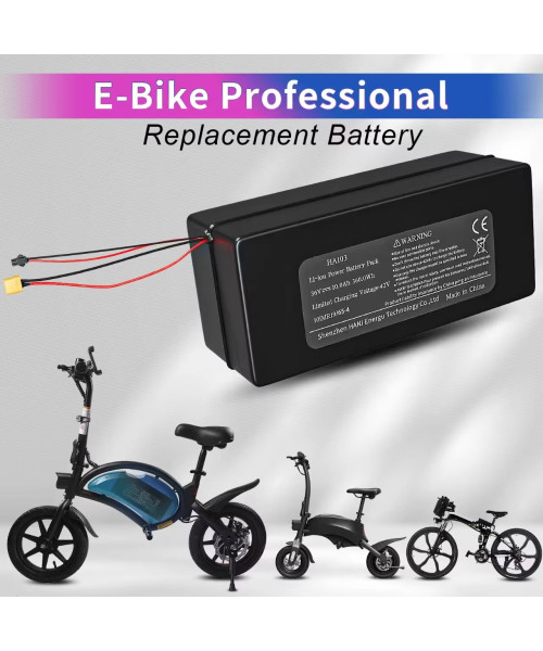 [EU/USA Direct] HANIWINNER HA103-01 36V 10Ah 360Wh Universal Electric Bike Battery - Powered by High-Quality 18650 Lithium-ion Cells | 15A BMS | Waterproof | XT60 Connector | Fits 36V 250W-500W Motor JETSON DYU KUGOO E-Bike