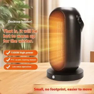 1500W PTC Heater Household Shaking Fan Heater Desktop Fan Heater Electric Heater Indoor Heating Bathroom for 15-20m  Area
