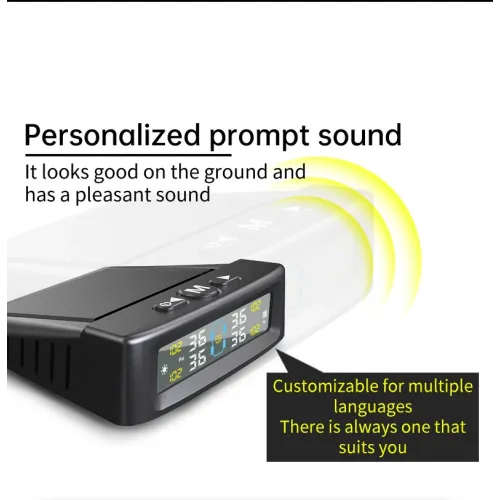 Solar Car TPMS Tire Pressure Monitoring System Automatic Safety Alarm System Tire Temperature Monitoring with 6 Sensors for Truck RV