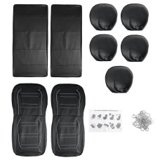 Universal 5 Seater Car Full Seat Covers Protector Cushion Front Rear PU Leather