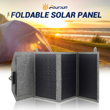 Foursun 12V 21W Portable Solar Panel with USB Type-C Fast Charging Charger Foldable for Hiking Camping Mobile Phones
