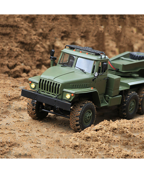 WPL B36-3 Ural 1/16 2.4G 6WD RTR Rc Car Military Truck With Trailer Rock Crawler Vehicle Models Toy Proportional Control