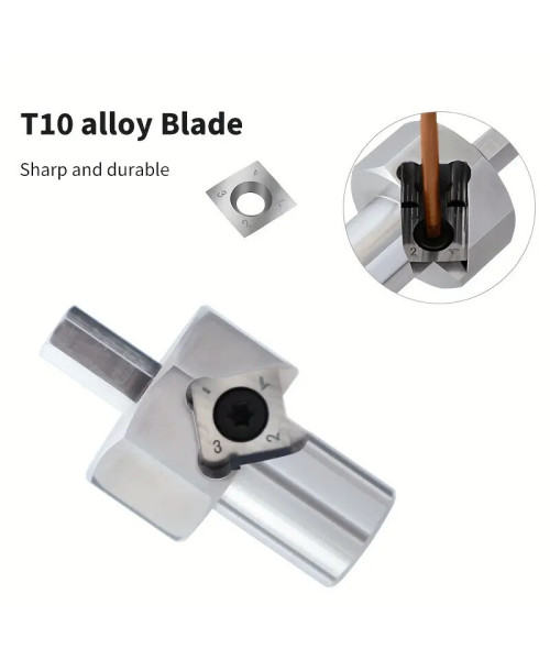 ENJOYWOOD Woodworking Chamfer Tool T10 Alloy Blade Stainless Steel 9mm Hex Shank for 19mm/20mm Dog Holes Polished Finish for Electric Drills