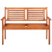2-Seater Garden Bench with Cushion 47.2" Solid Eucalyptus Wood