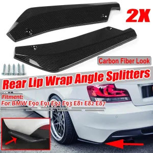 2Pcs Rear Bumper Lip Wrap Angle Diffuser Splitter Canard For BMW X5 X7 E46 E91 E90 E93 E81 E82 E87 E60 E65
