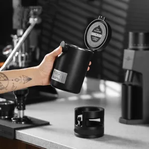 MHW-3BOMBER Gambo Sealed Coffee Canister with Humidity Monitor Travel Vacuum Coffee Storage Container with Magnetic Measuring Scoop for Grounds Coffee, Beans, CO2 Exhaust Valve