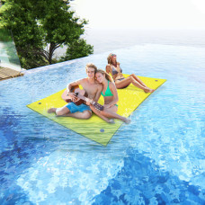 HALLOLURE 101"x69.5" Floating Water Pad Tear-Resistant XPE Foam Bouncy Water Floating Bed For Pool Beach Ocean Lake