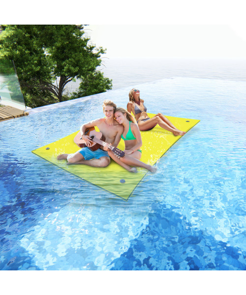 HALLOLURE 101"x69.5" Floating Water Pad Tear-Resistant XPE Foam Bouncy Water Floating Bed For Pool Beach Ocean Lake