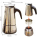 Godmorn Stovetop Espresso Maker, Moka Pot, Percolator Italian Coffee Maker, 300ml/10oz/6 cup (espresso cup=50ml), Classic Cafe Maker, stainless steel , suitable for induction cookers