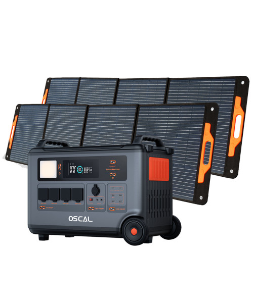Blackview Oscal PowerMax6000 Rugged Power Station with PM200/PM400 Solar Panel Kit 3600Wh to 57600Wh LiFePO4 Battery Pack Power Bank with 14 Outlets 5 LED Light Modes Morse Code Roller Power Backup for Emergency Communication Camping House