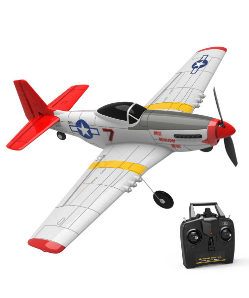 Eachine Mini Mustang P-51D V2 EPP 400mm Wingspan 2.4G 6-Axis Gyro RC Airplane Trainer Fixed Wing BNF/RTF One Key Return Compatible DSM S-BUS Protocol for Beginner
