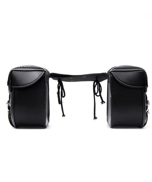PU Leather Motorcycle Saddlebags Side Luggage Pannier Tool Storage Bag