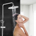 Rainfall Shower Head 3-Settings 8 Inch Large High Pressure Rain Shower Head ABS Polish Chrome Finish With Filter to Anti-clog Anti-leak