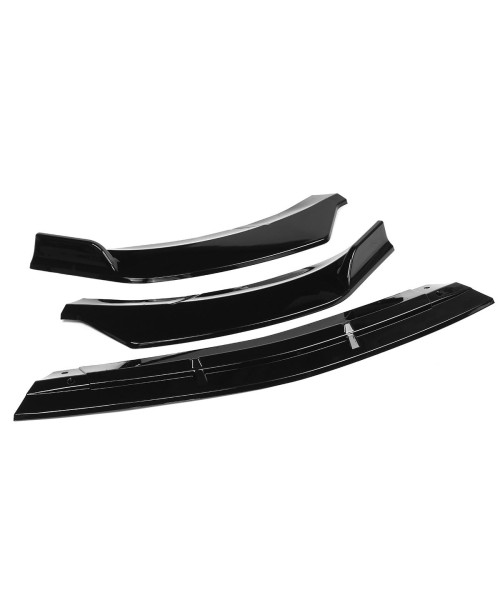 3Pcs Glossy Black Front Bumper Protector Lip Spoiler Covers Trim For Mercedes Benz CLA-Class W117 2016-2020